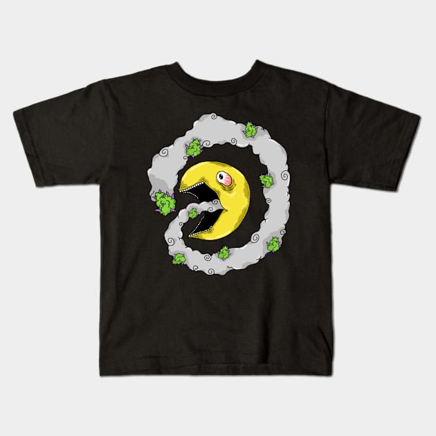 Pac-a-bowl-man Kids T-Shirt by Grumble 